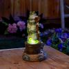 Accent Plus Solar Light-Up Rotating Frog Garden Decor