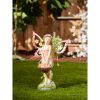 Accent Plus Pink Fairy Solar Garden Statue