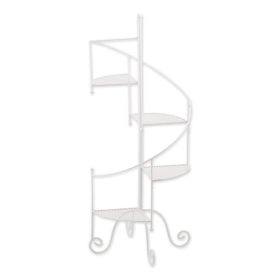 Summerfield Terrace Iron Spiral Staircase Plant Stand - White