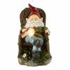 Accent Plus Solar Light-Up Rocking Chair Nap Garden Gnome