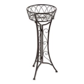 Summerfield Terrace Black Iron Plant Stand with Basket