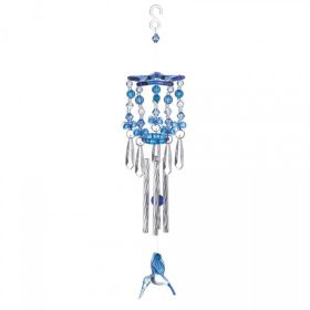 Accent Plus Blue Hummingbird Acrylic and Metal Windchimes