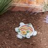 Accent Plus Sparkly Turtle Cement Garden Stepping Stone