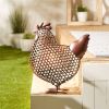 Accent Plus Open Geometric Frame Metal Chicken Sculpture