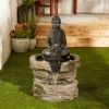 Accent Plus Buddha Lighted Garden Fountain