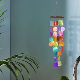 Wood Capiz Wind Chime Delivers Coastal decor Feel