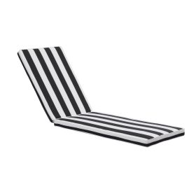 2PCS Set Outdoor Lounge Chair Cushion Replacement Patio Funiture Seat Cushion Chaise Lounge Cushion (Black/White Color)