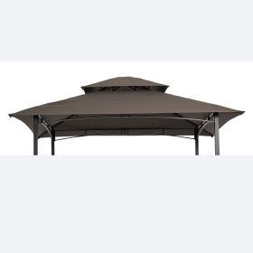 8x5Ft Grill Gazebo Replacement Canopy,Double Tiered BBQ Tent Roof Top Cover