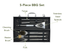 5-Piece Deluxe Barbecue Grill Set