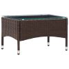 Coffee Table Brown 23.6"x15.7"x14.2" Poly Rattan