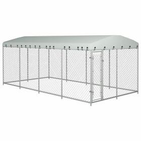 Outdoor Dog Kennel with Roof 315"x157.5"x78.7"