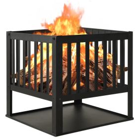 Fire Pit 15.7"x15.7"x15.7" Steel