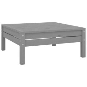 Patio Footstool Gray Solid Pinewood