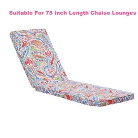 Outdoor Lounge Chair Cushion Replacement Patio Funiture Seat Cushion Chaise Lounge Cushion(Flower Color)