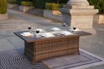 Elegant PE Wicker and Aluminium Patio Dining Fire Pit Table