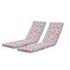 2PCS Set Outdoor Lounge Chair Cushion Replacement Patio outdoor furniture Seat Cushion Chaise Lounge Cushion (Flower Color)