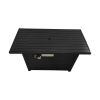 Living Source International 4" H x 54" W Steel Outdoor Fire Pit Table with Lid (Black)