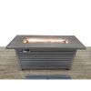 Living Source International Steel Propane/Natural Gas Outdoor Fire Pit Table with Lid (gray)