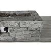 Living Source International Fiber Reinforced Concrete Propane/Natural Gas Fire pit table(Cast Stone)