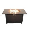 Living Source International 25'' H x 42'' W Steel Outdoor Fire Pit Table with Lid