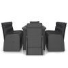 11 Piece Patio Dining Set with Cushions Poly Rattan Black