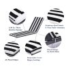 2PCS Set Outdoor Lounge Chair Cushion Replacement Patio Funiture Seat Cushion Chaise Lounge Cushion (Black/White Color)