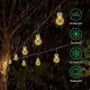 Outdoor Hanging Solar Lights Waterproof Glass Decorative Garden Lights Solar Lantern With Handle For Yard,Garden,Patio