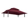 8x5Ft Grill Gazebo Replacement Canopy,Double Tiered BBQ Tent Roof Top Cover XH