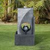 24.4inches Modern Water Fountain with Led Lights for Home Decor