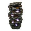 40inches High Rocks Outdoor Cascading Waterfall with LED Lights