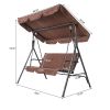 Stable and durable three-person greenhouse coffee garden swing chair with roof 170*110*153cm With Canopy and Cushion 250kg Load-Bearing