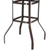 Wrought Iron Glass High Bar Table Patio Bar Table Brown