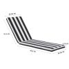 2PCS Set Outdoor Lounge Chair Cushion Replacement Patio Funiture Seat Cushion Chaise Lounge Cushion (Black/White Color)