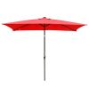 outdoor furniture 10x6.5ft Aluminum Patio Umbrella w/ 20 LEDs Red