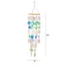 Coastal Inspired Wind Chime with Wooden Round Top and Ring Handle; Multi-color