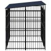 Outdoor Dog Kennel with Roof Steel 59.5 ftÂ²