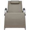 Sun Lounger Textilene Taupe and Gray