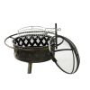 32 In 2-in-1 Fire Pit-with barbecue grill