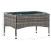 Coffee Table Gray 23.6"x15.7"x14.2" Poly Rattan