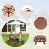 tOutdoor 4-Seat Kid's Picnic Table Bench with Umbrella