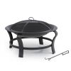 Brishti 19.68'' H x 30'' W Steel Wood Burning Outdoor Fire Pit