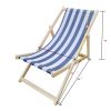 Populus wood sling chair blue Stripe Broad  Dark blue Strip