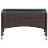 Coffee Table Brown 23.6"x15.7"x14.2" Poly Rattan