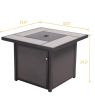 Outdoor 32 Inch Propane Gas Fire Pit Table Square Fire Pit