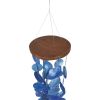 Aesthetically Designed Handmade Wind Chime with Capiz Shell Hangings; Blue