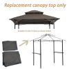 8x5Ft Grill Gazebo Replacement Canopy,Double Tiered BBQ Tent Roof Top Cover