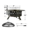 32 In 2-in-1 Fire Pit-with barbecue grill