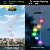 Solar Wind Chime Lights Sea Urchins Decorative Lamp 7 Color Changing IP65 Waterproof