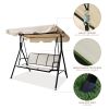 Upland 3-Seater Outdoor Adjustable Canopy Porch Swing Chair for Patio, Garden, Poolside, Balcony w/Armrests, Textilene Fabric, Steel Frame