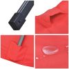 outdoor furniture 10x6.5ft Aluminum Patio Umbrella w/ 20 LEDs Red